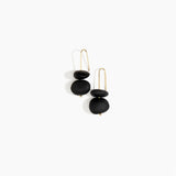 Dinosaur Designs Temple Earth Wire Earrings in Black Colour resin with Gold-Filled Material