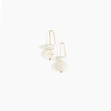 Dinosaur Designs Temple Earth Wire Earrings in Snow Swirl Colour resin with Gold-Filled Material