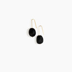 Dinosaur Designs Earth Wire Earrings in Black Colour resin with Gold-Filled Material