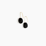 Dinosaur Designs Earth Wire Earrings in Black Colour resin with Gold-Filled Material