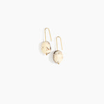 Dinosaur Designs Earth Wire Earrings in Cappuccino Colour resin with Gold-Filled Material