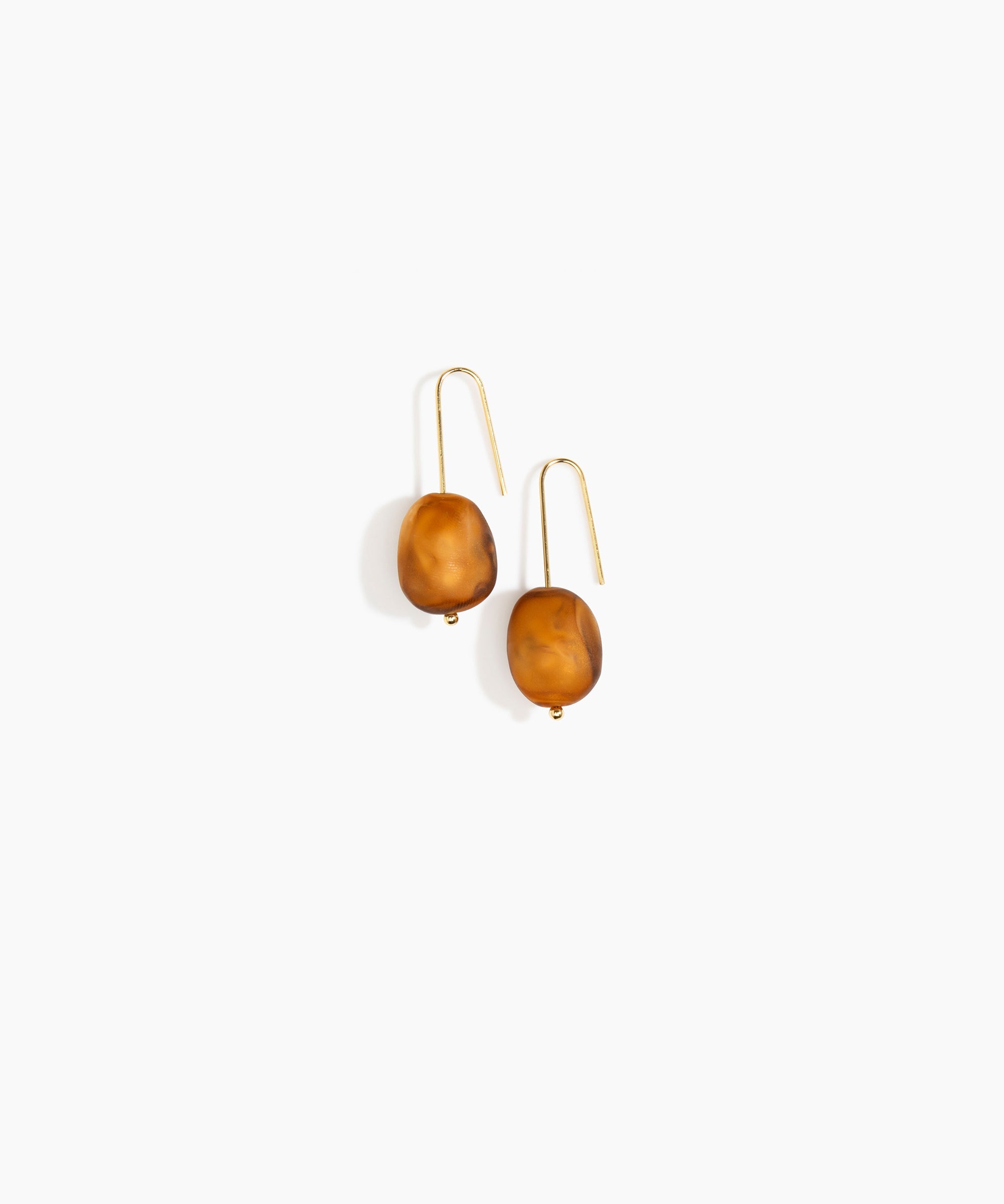 Dinosaur Designs Earth Wire Earrings in Dark Horn Colour resin with Gold-Filled Material.