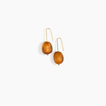 Dinosaur Designs Earth Wire Earrings in Dark Horn Colour resin with Gold-Filled Material