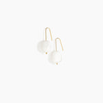 Dinosaur Designs Earth Wire Earrings in Snow Swirl Colour resin with Gold-Filled Material