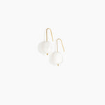 Dinosaur Designs Earth Wire Earrings in Snow Swirl Colour resin with Gold-Filled Material..
