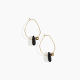 Dinosaur Designs Joie De Vivre Hoop Earrings in Black Colour resin with Gold-Filled Material