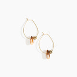 Dinosaur Designs Joie De Vivre Hoop Earrings in Light Horn Colour resin with Gold-Filled Material