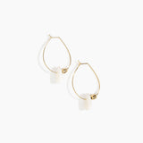 Dinosaur Designs Joie De Vivre Hoop Earrings in Snow Swirl Colour resin with Gold-Filled Material..