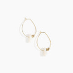 Dinosaur Designs Joie De Vivre Hoop Earrings in Snow Swirl Colour resin with Gold-Filled Material