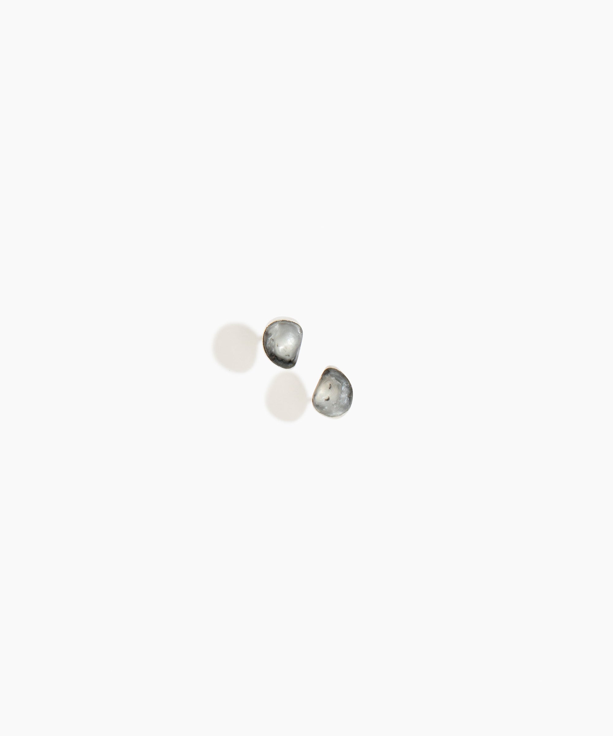 Dinosaur Designs Bones Stud Earrings in Slate Colour resin with Silver-Plated Brass Material