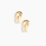Dinosaur Designs Small Rock Chain Earrings in Cream Colour resin with Brushed Nano-Coated Brass Material