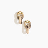 Dinosaur Designs Small Rock Chain Earrings in Sandy Pearl Colour resin with Brushed Nano-Coated Brass Material