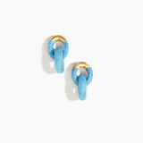 Dinosaur Designs Small Rock Chain Earrings in Sky Colour resin with Brushed Nano-Coated Brass Material