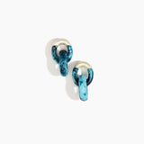 Dinosaur Designs Small Rock Chain Earrings in Water Colour resin with Brushed Silver-Plated Brass Material..