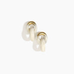 Dinosaur Designs Small Rock Chain Earrings in Chalk Swirl Colour resin with Brushed Nano-Coated Brass Material..