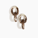 Dinosaur Designs Large Rock Chain Earrings in Cappuccino Colour resin with Brushed Silver-Plated Brass Material..