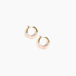 Dinosaur Designs Small Horn Hoop Earrings in Rose Swirl Colour resin with Nano-Coated Brass Material.