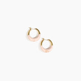 Dinosaur Designs Small Horn Hoop Earrings in Rose Swirl Colour resin with Nano-Coated Brass Material.