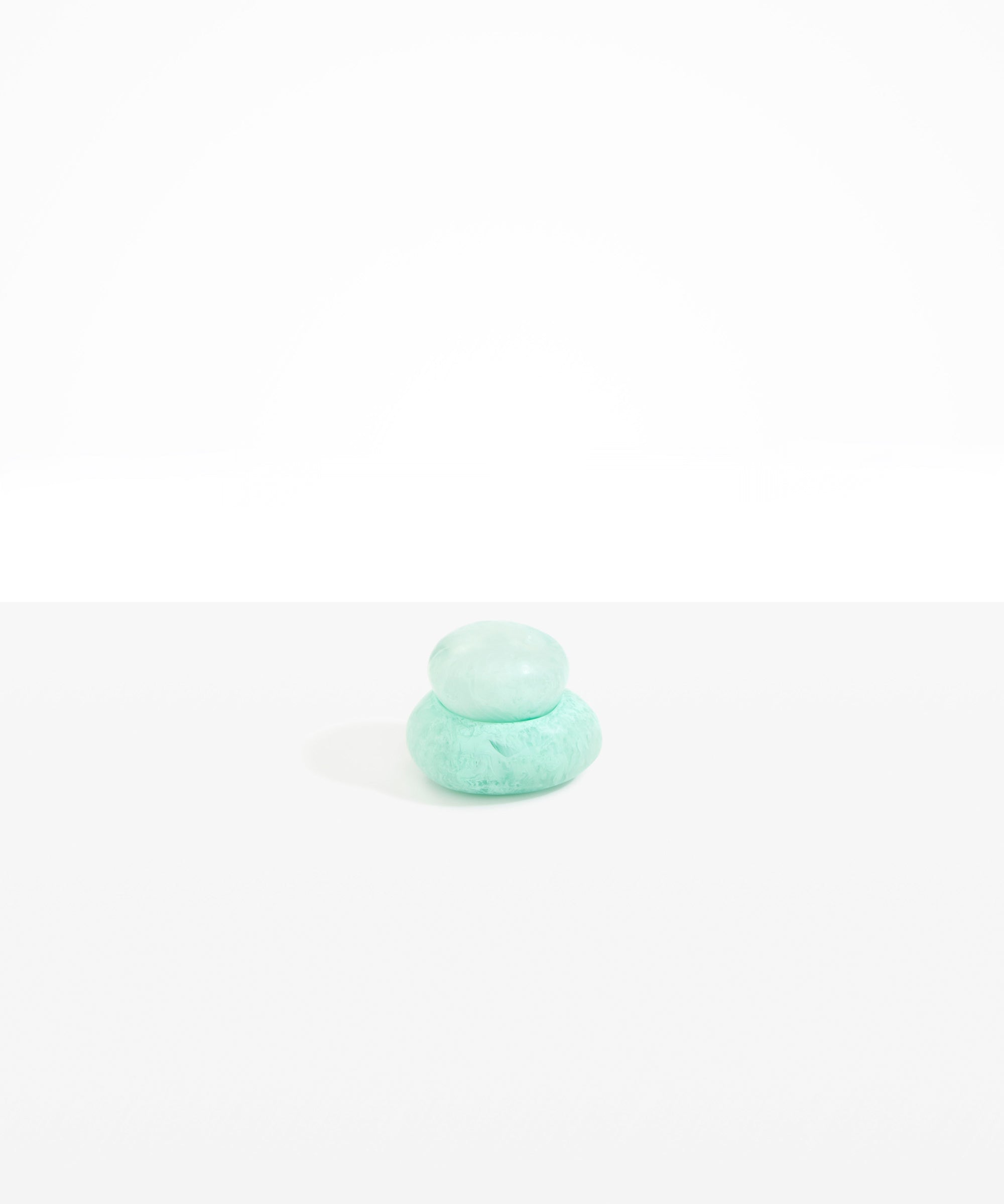 Dinosaur Designs Medium Pebble Jar in Mint Colour resin..