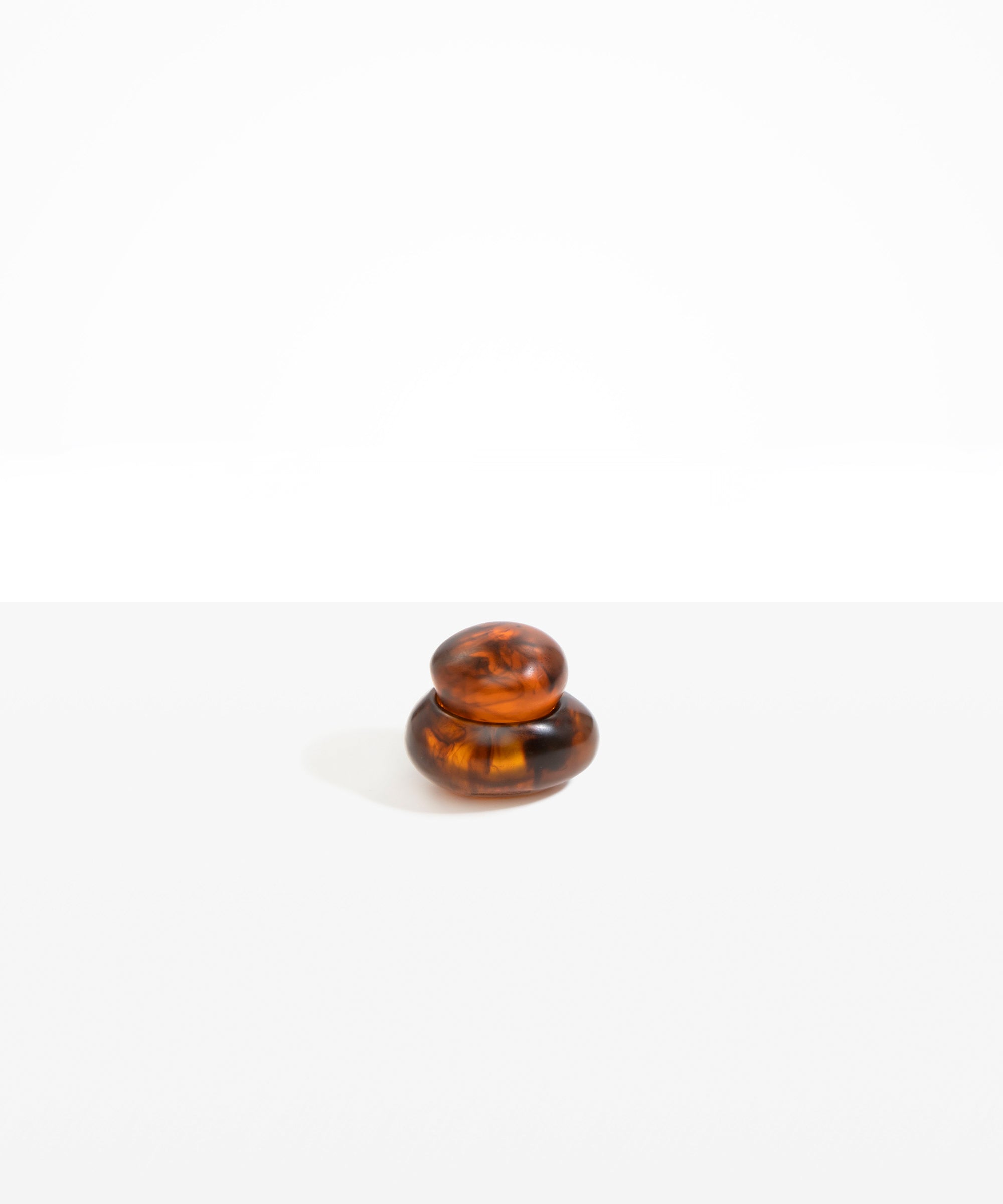 Dinosaur Designs Medium Pebble Jar in Tortoise Colour resin..