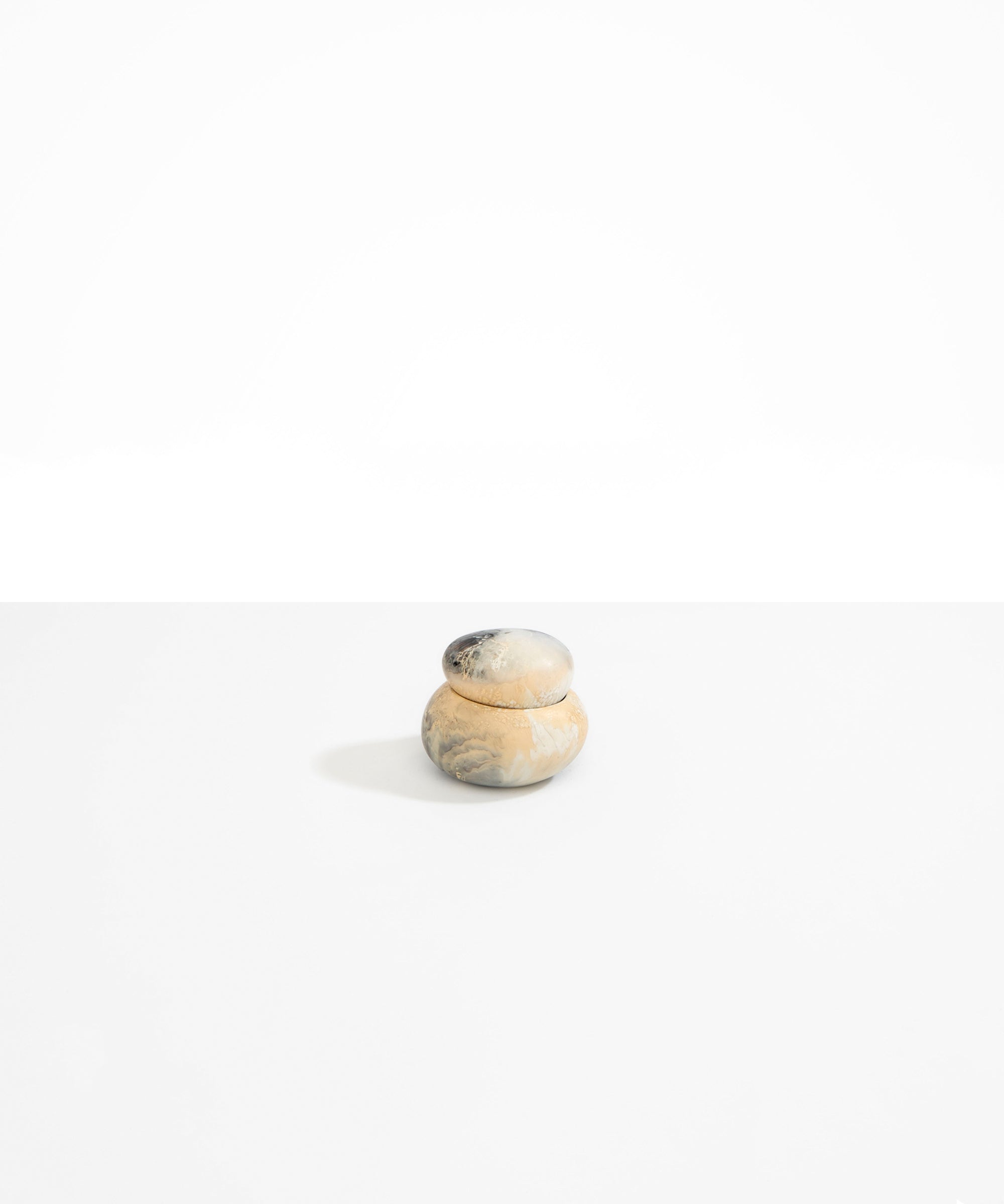 Dinosaur Designs Small Pebble Jar in Sandy Pearl Colour resin