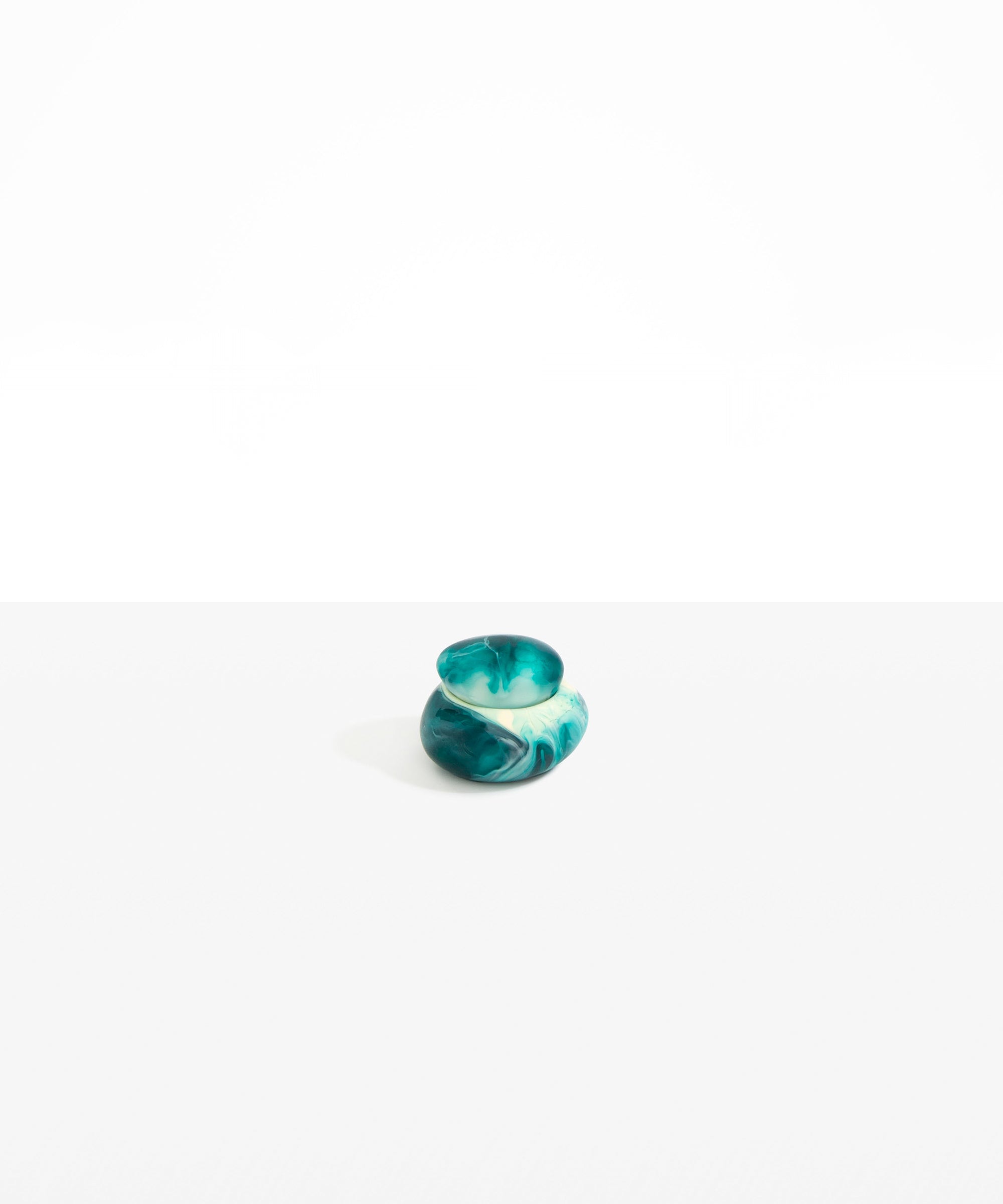 Dinosaur Designs Small Pebble Jar in Lagoon Colour resin