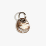 Dinosaur Designs Earth Keyring in Cappuccino Colour resin with Gunmetal Metal