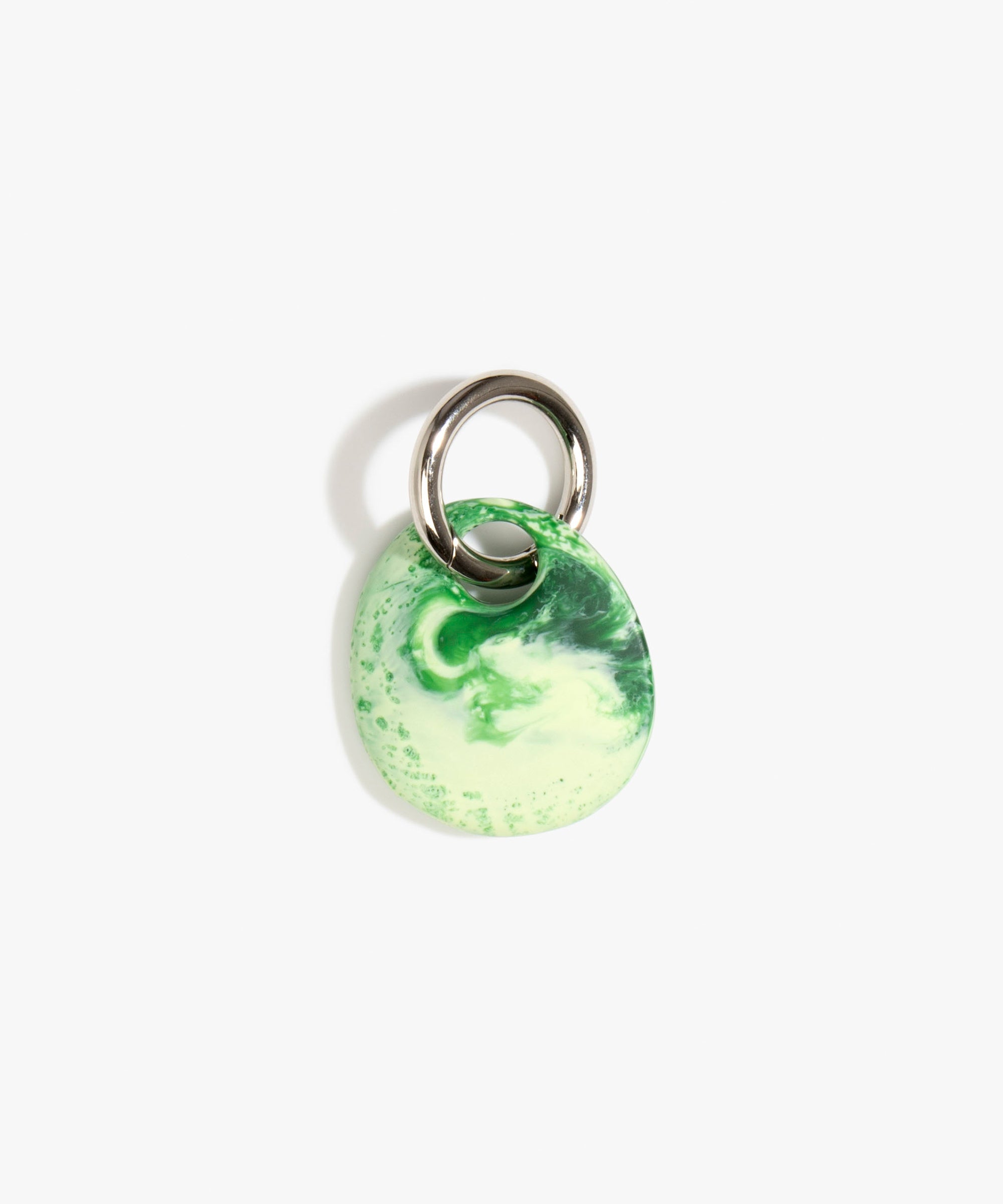 Dinosaur Designs Earth Keyring in Grass Colour resin with Gunmetal Metal