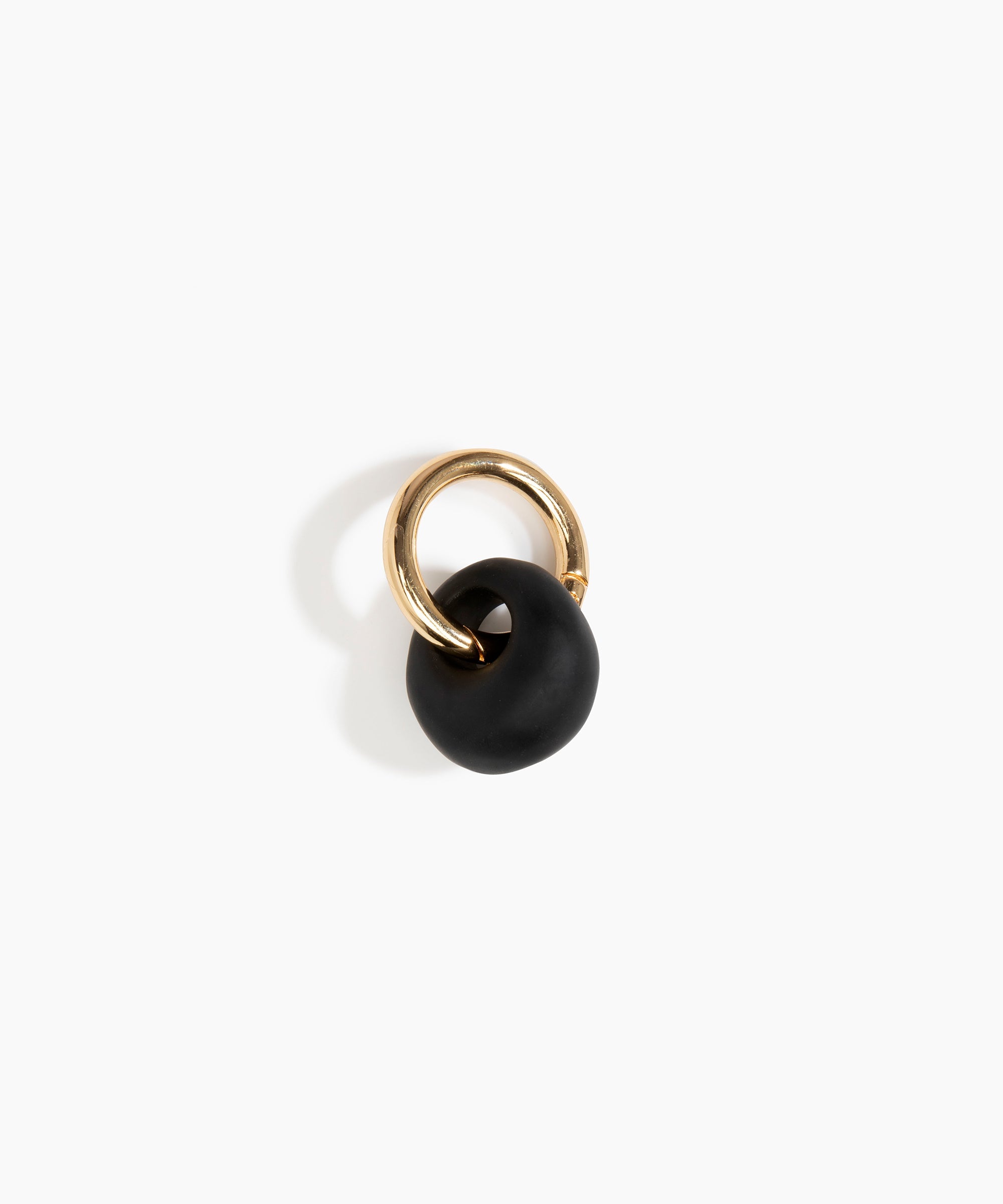Dinosaur Designs Splash Keyring in Black Colour resin with Brass Metal.