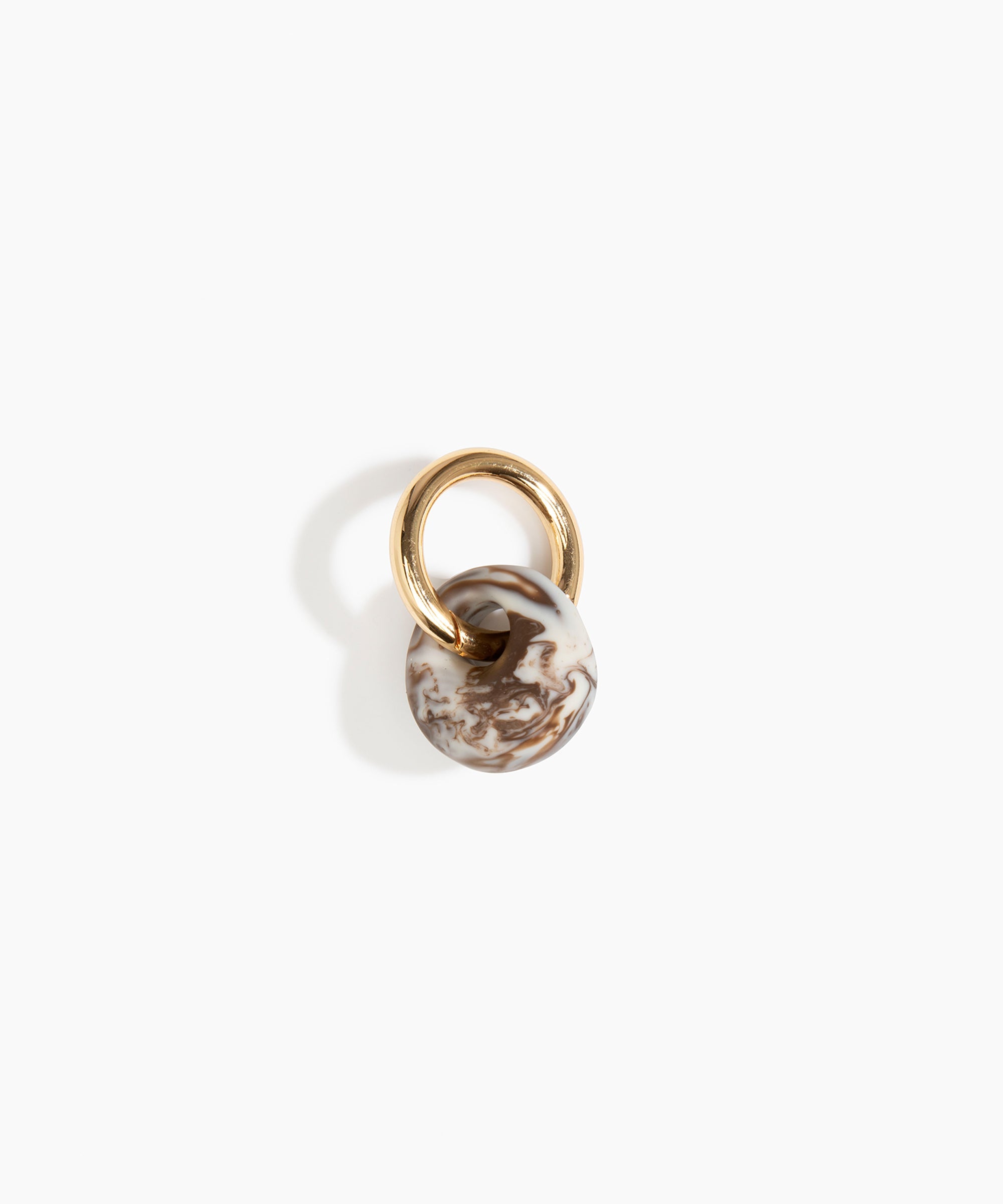Dinosaur Designs Splash Keyring in Cappuccino Colour resin with Brass Metal
