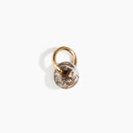 Dinosaur Designs Splash Keyring in Cappuccino Colour resin with Brass Metal.