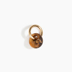 Dinosaur Designs Splash Keyring in Dark Horn Colour resin with Brass Metal.