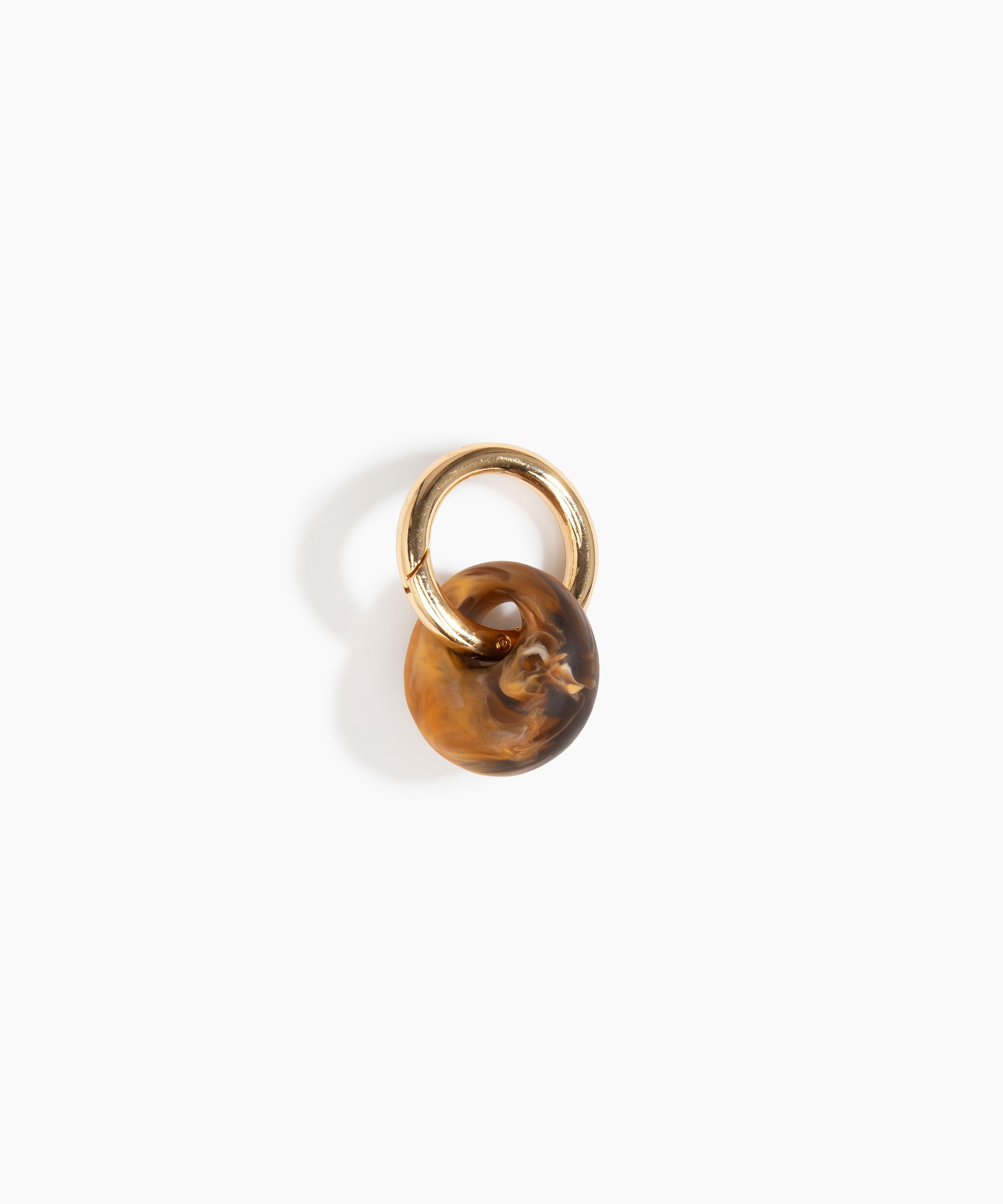 Dinosaur Designs Splash Keyring in Dark Horn Colour resin with Brass Metal.