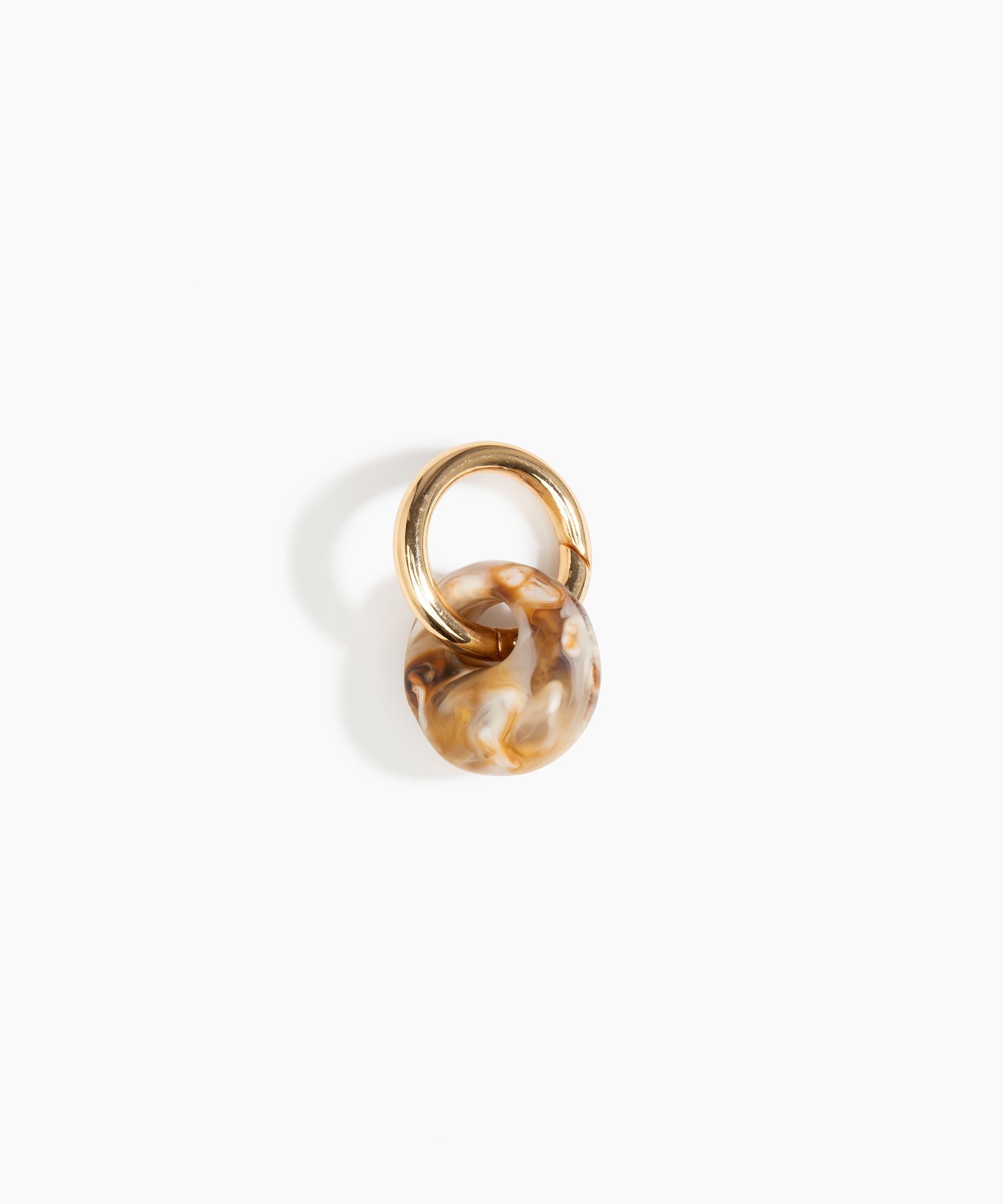 Dinosaur Designs Splash Keyring in Light Horn Colour resin with Brass Metal.