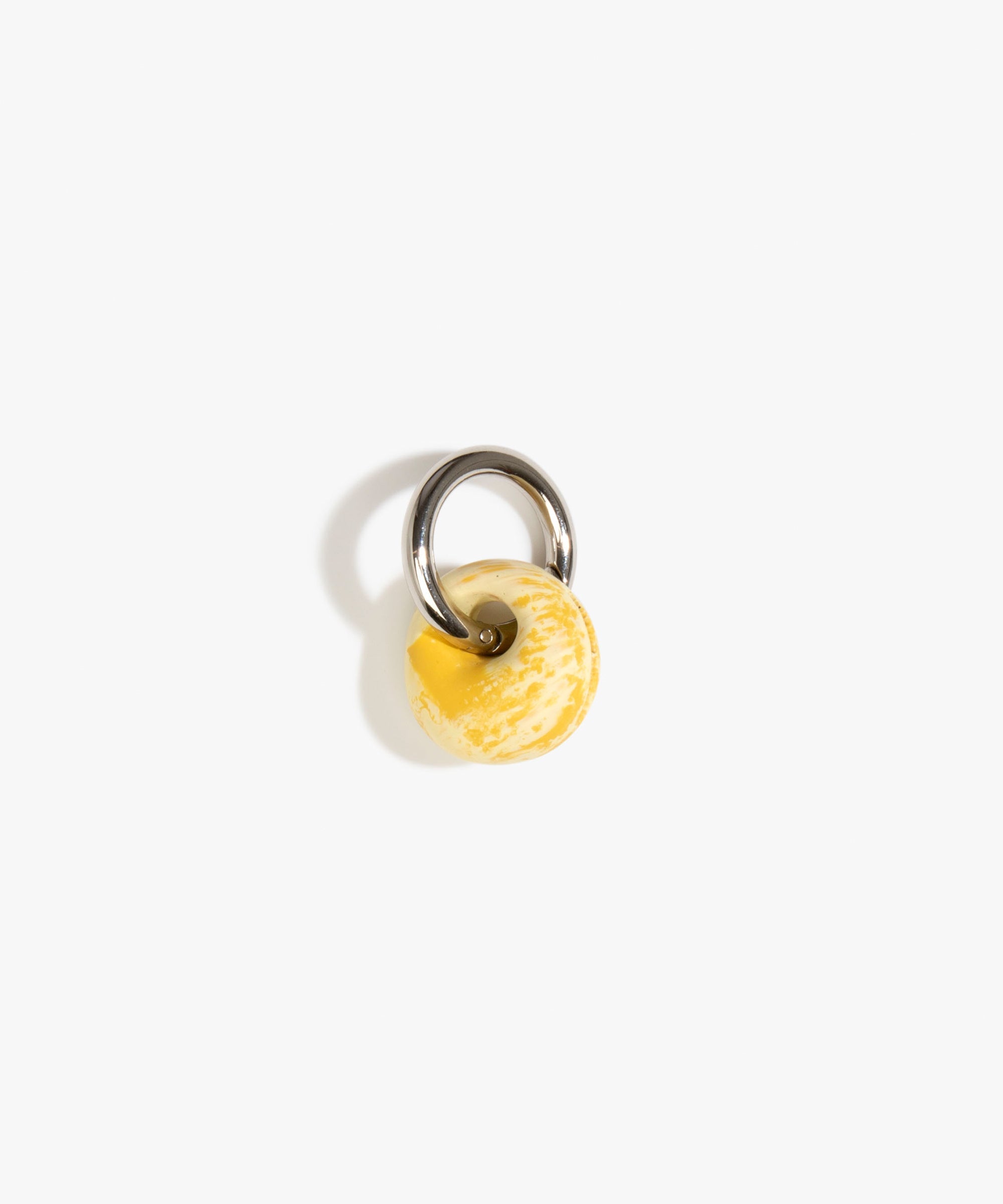 Dinosaur Designs Splash Keyring in Daisy Colour resin with Gunmetal Metal..