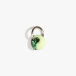 Dinosaur Designs Splash Keyring in Grass Colour resin with Gunmetal Metal