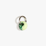 Dinosaur Designs Splash Keyring in Grass Colour resin with Gunmetal Metal.