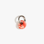 Dinosaur Designs Splash Keyring in Strawberry Colour resin with Gunmetal Metal.