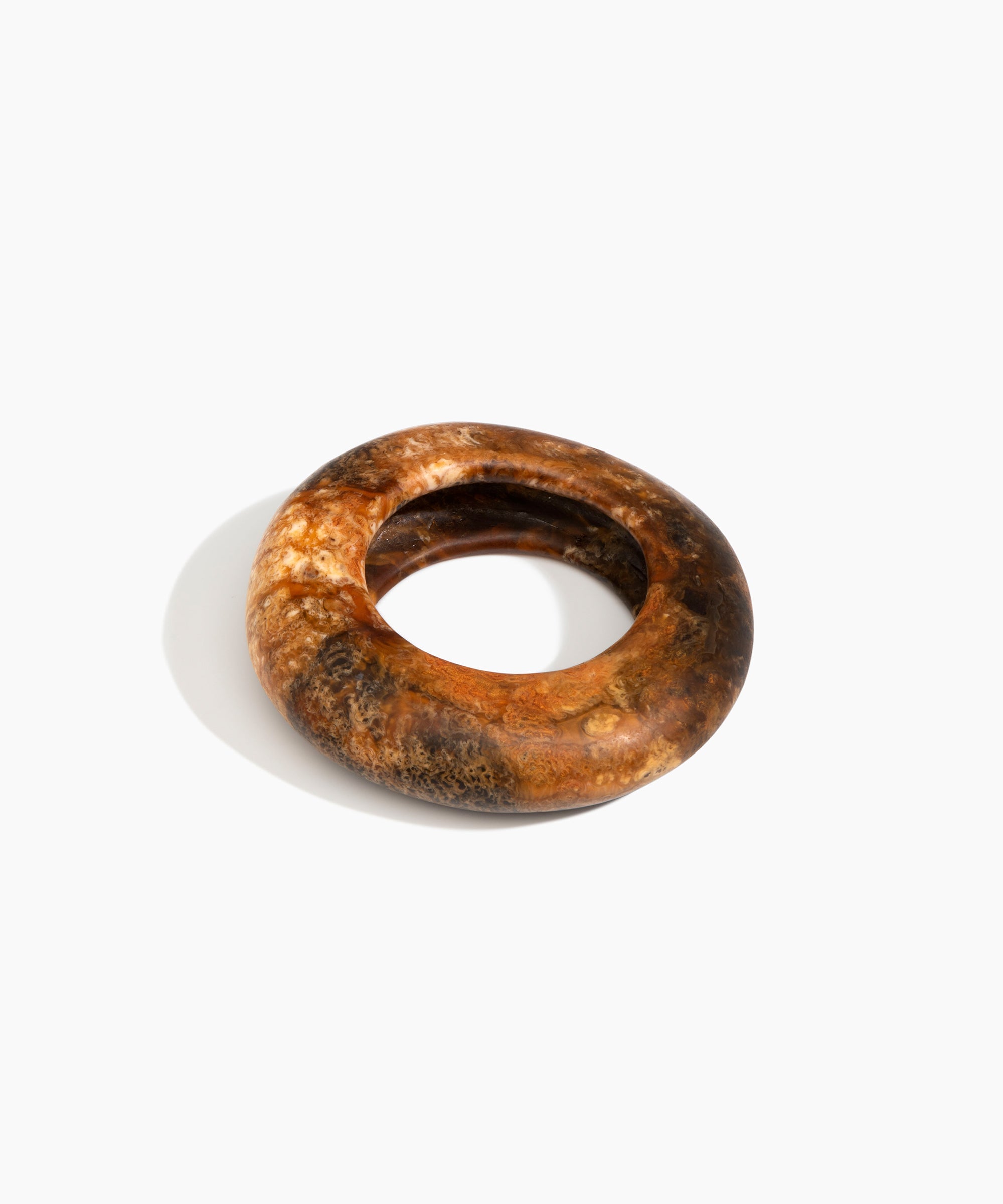 Dinosaur Designs Large Drift Bangle in Dark Horn Colour resin with Wide Fit.