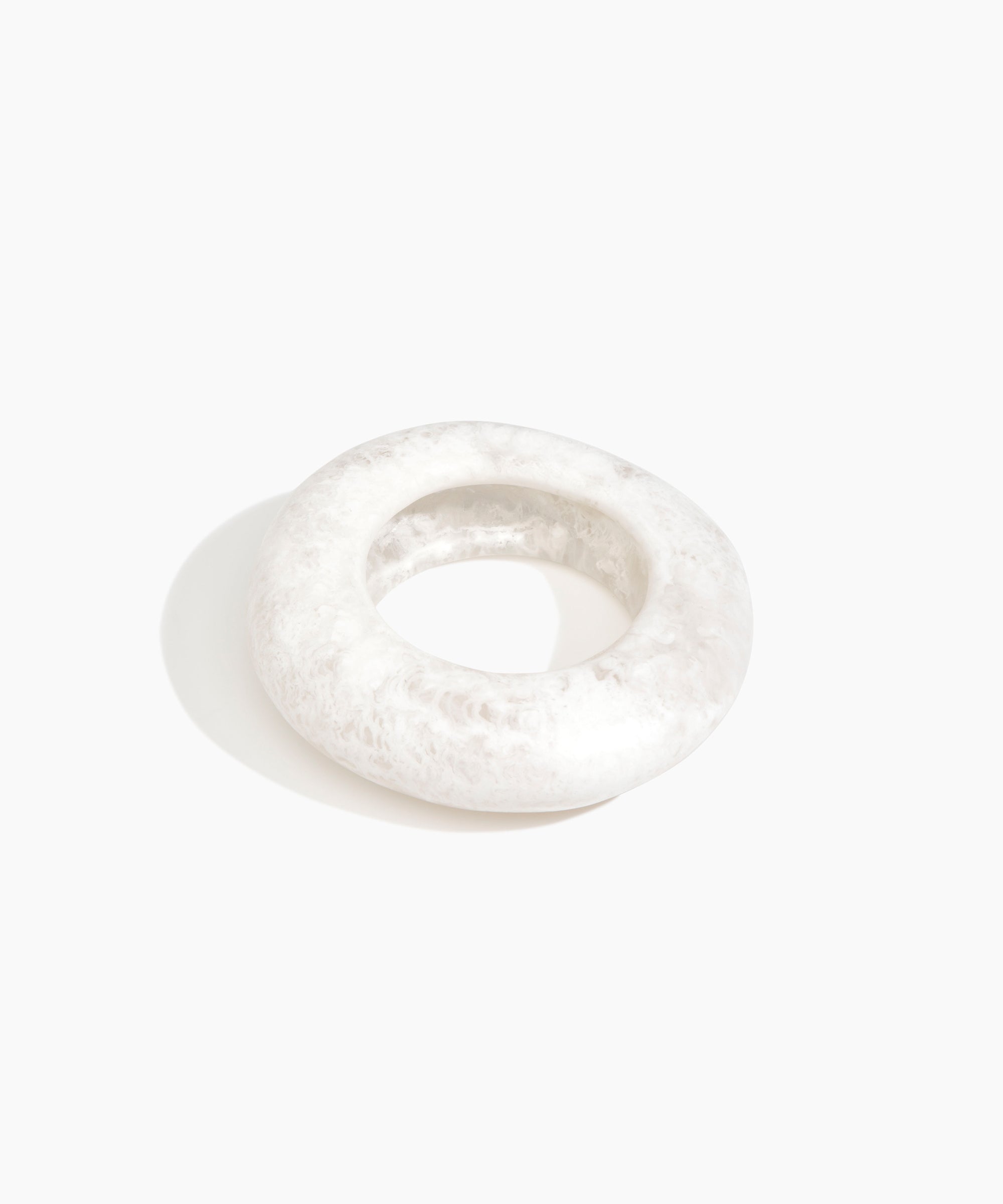 Dinosaur Designs Large Drift Bangle in Snow Swirl Colour resin with Wide Fit