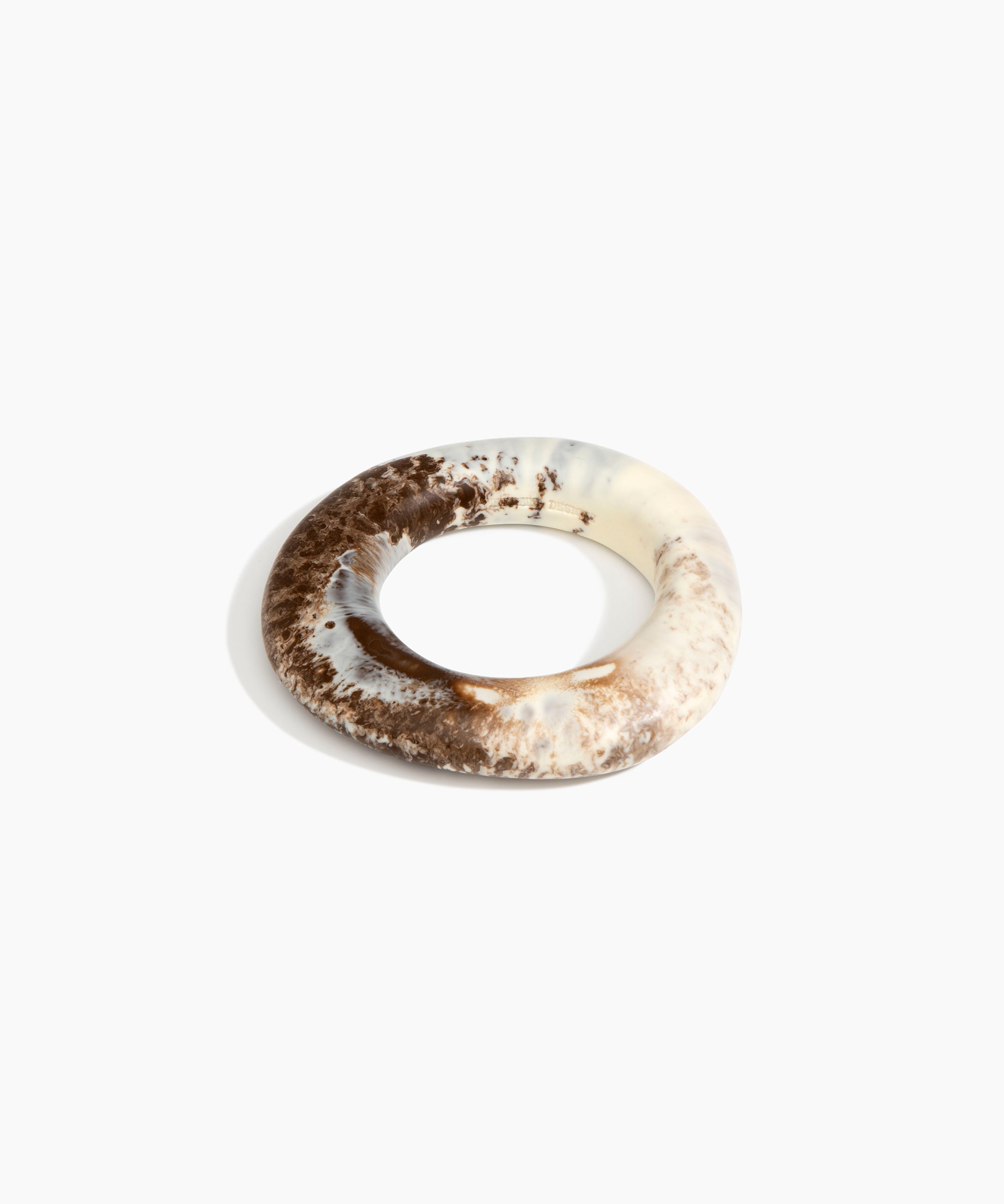 Dinosaur Designs Medium Drift Bangle in Cappuccino Colour resin with Wide Fit..