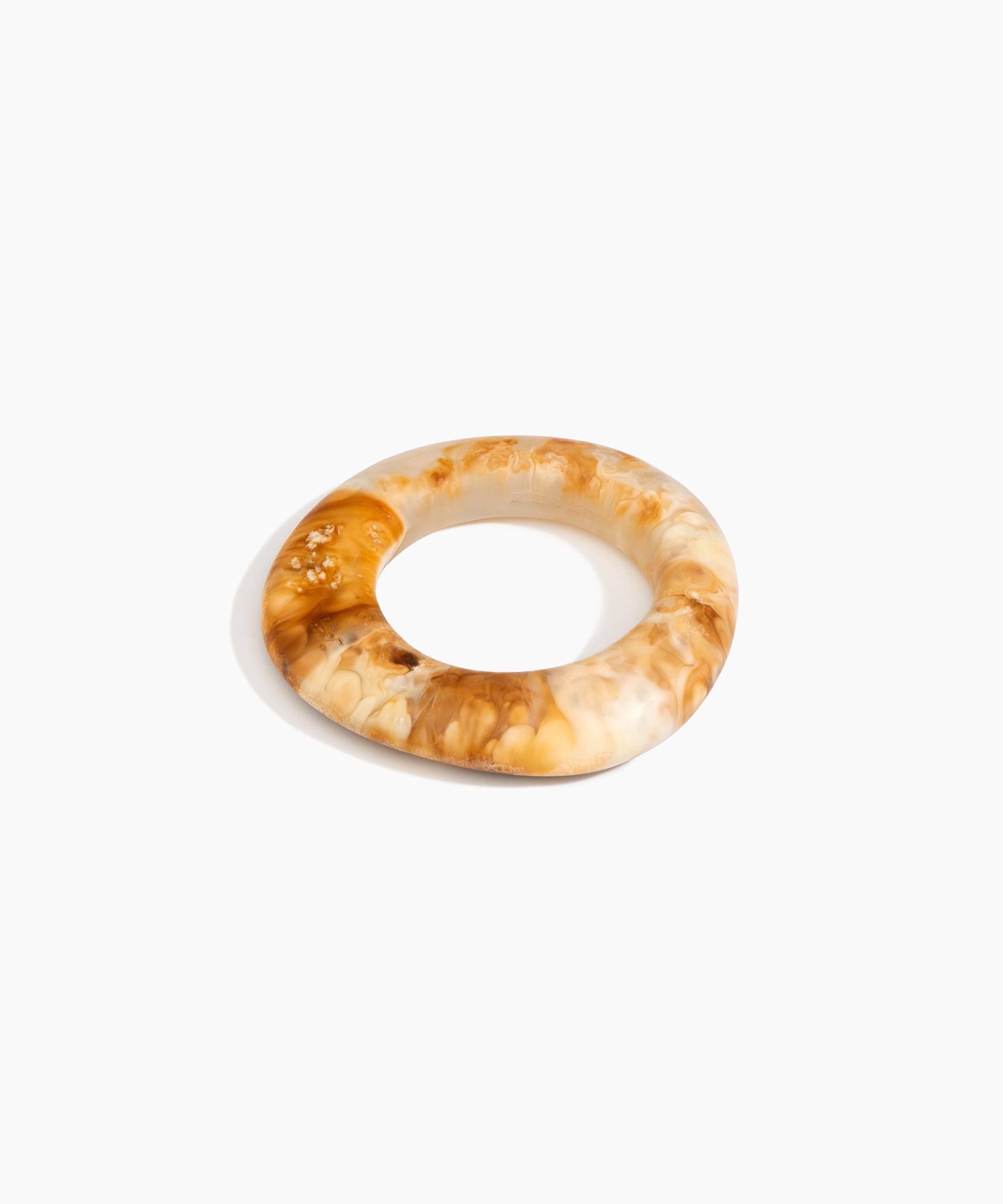 Dinosaur Designs Medium Drift Bangle in Light Horn Colour resin with Wide Fit..