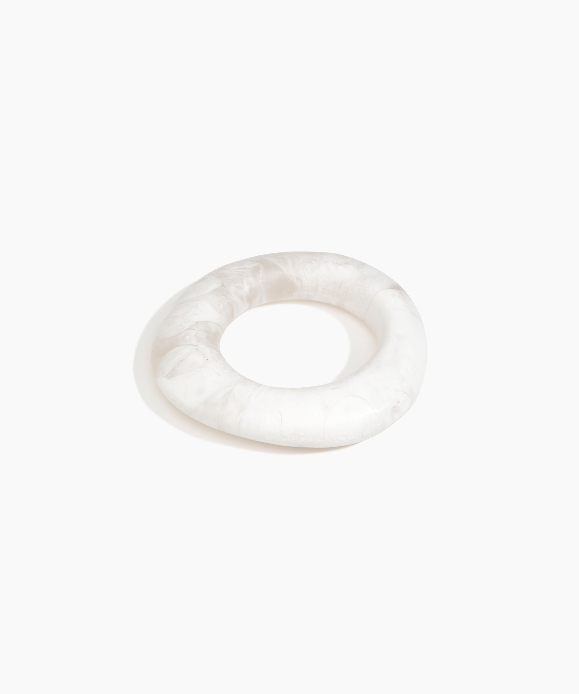 Dinosaur Designs Medium Drift Bangle in Snow Swirl Colour resin with Wide Fit..