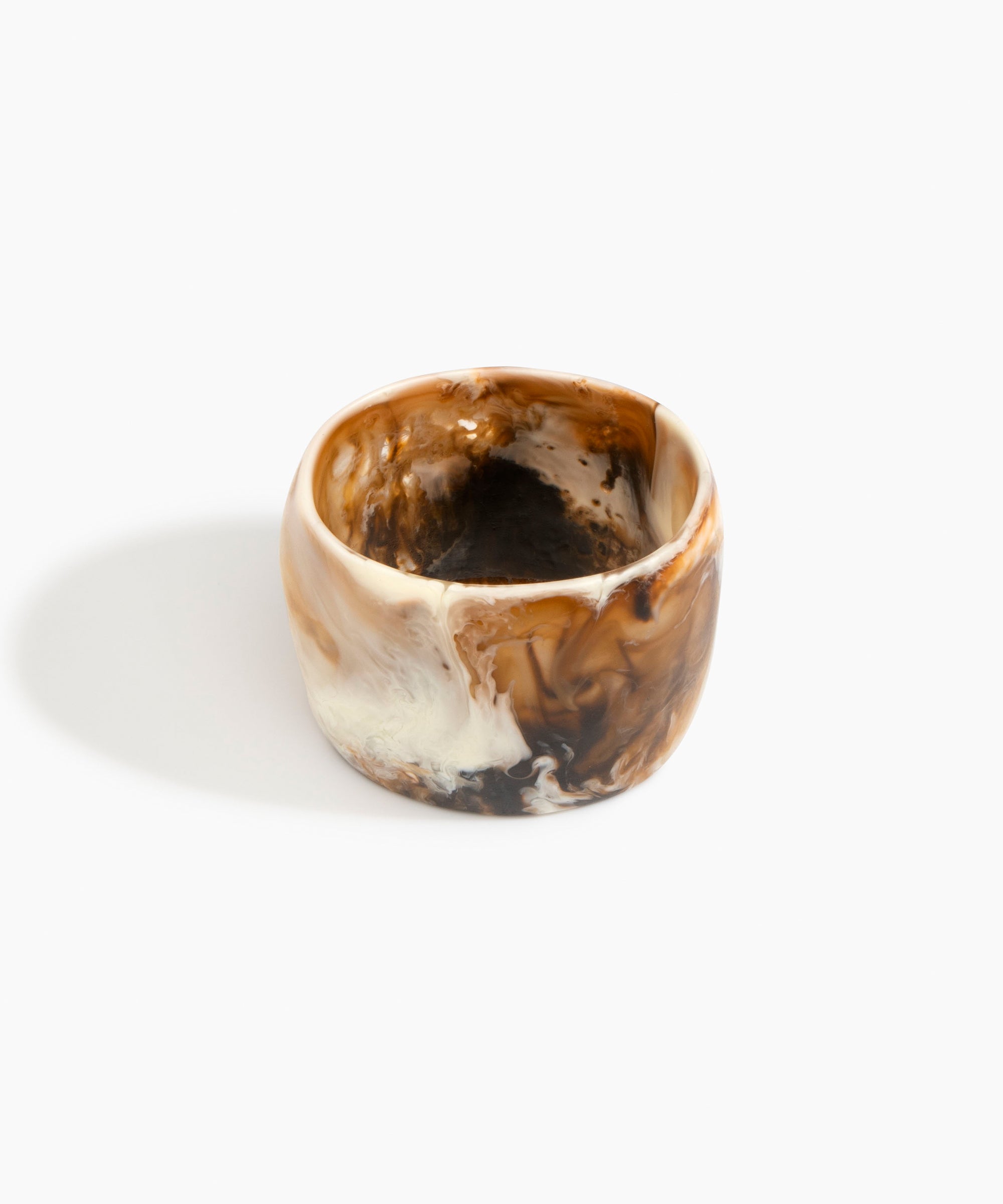 Dinosaur Designs Extra Large Organic Oval Bangle in Light Horn Colour resin with Wide Fit