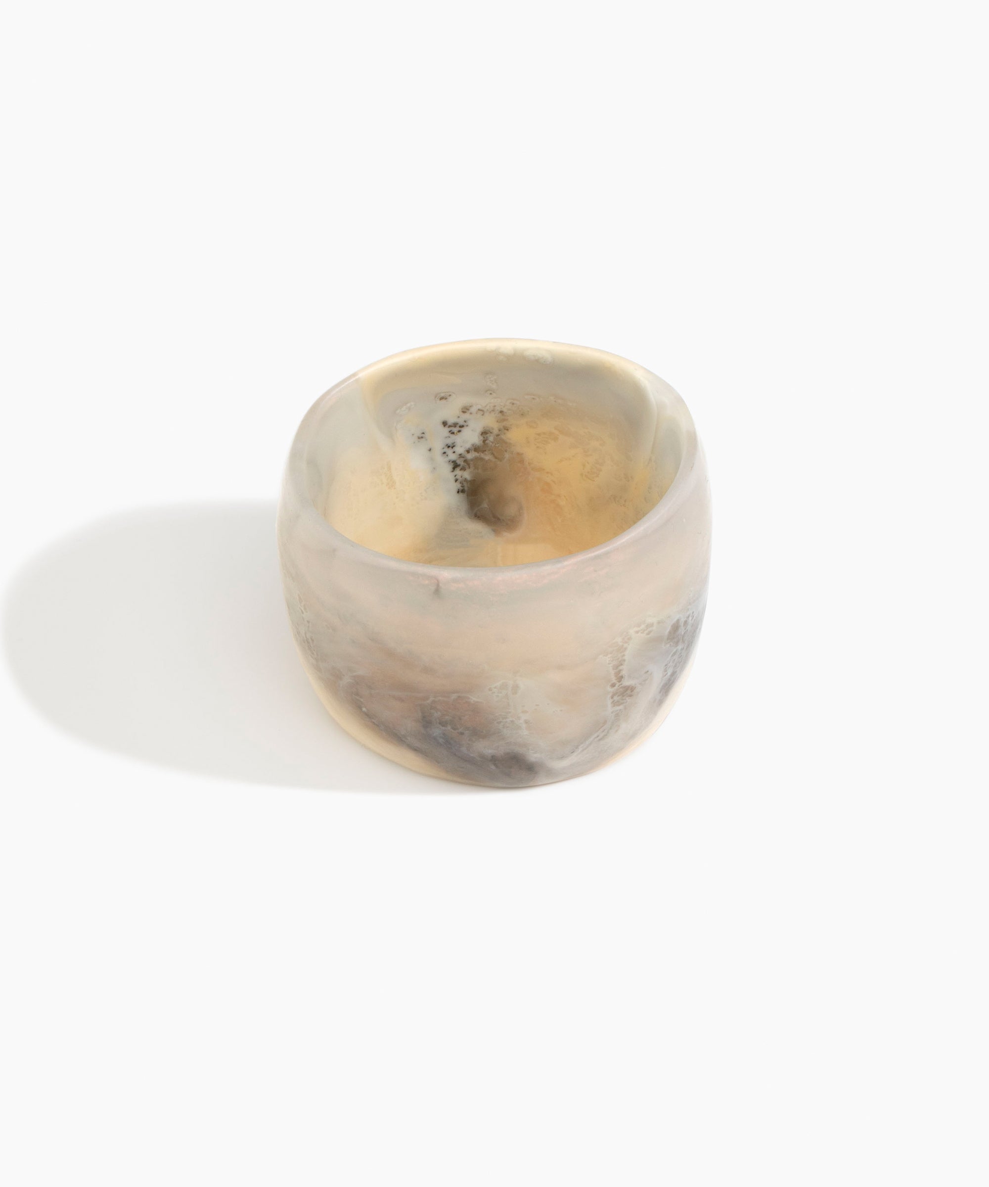Dinosaur Designs Extra Large Organic Oval Bangle in Sandy Pearl Colour resin with Wide Fit