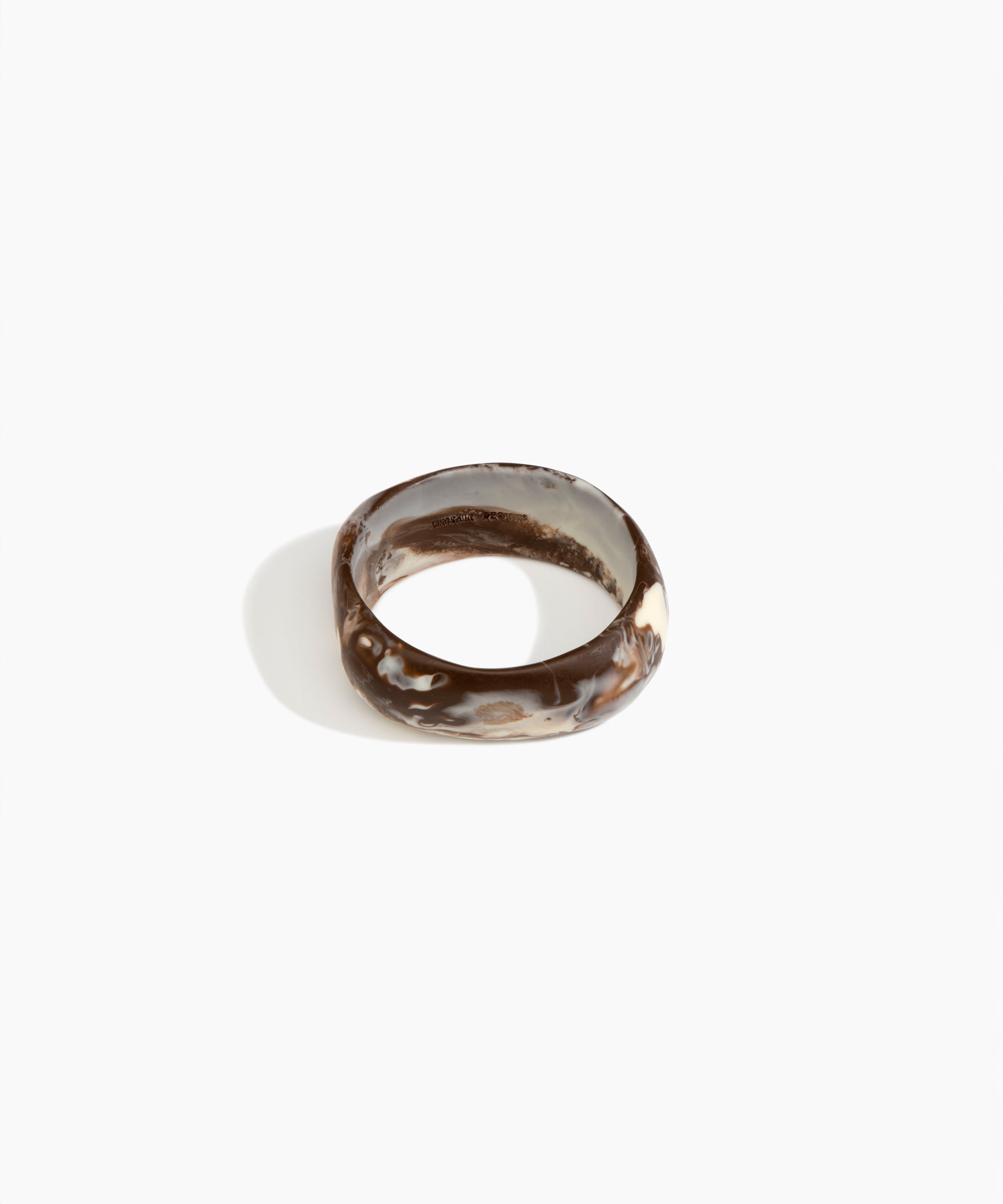 Dinosaur Designs Large Organic Bangle in Cappuccino Colour resin with Wide Fit