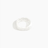 Dinosaur Designs Large Organic Bangle in Snow Swirl Colour resin with Wide Fit