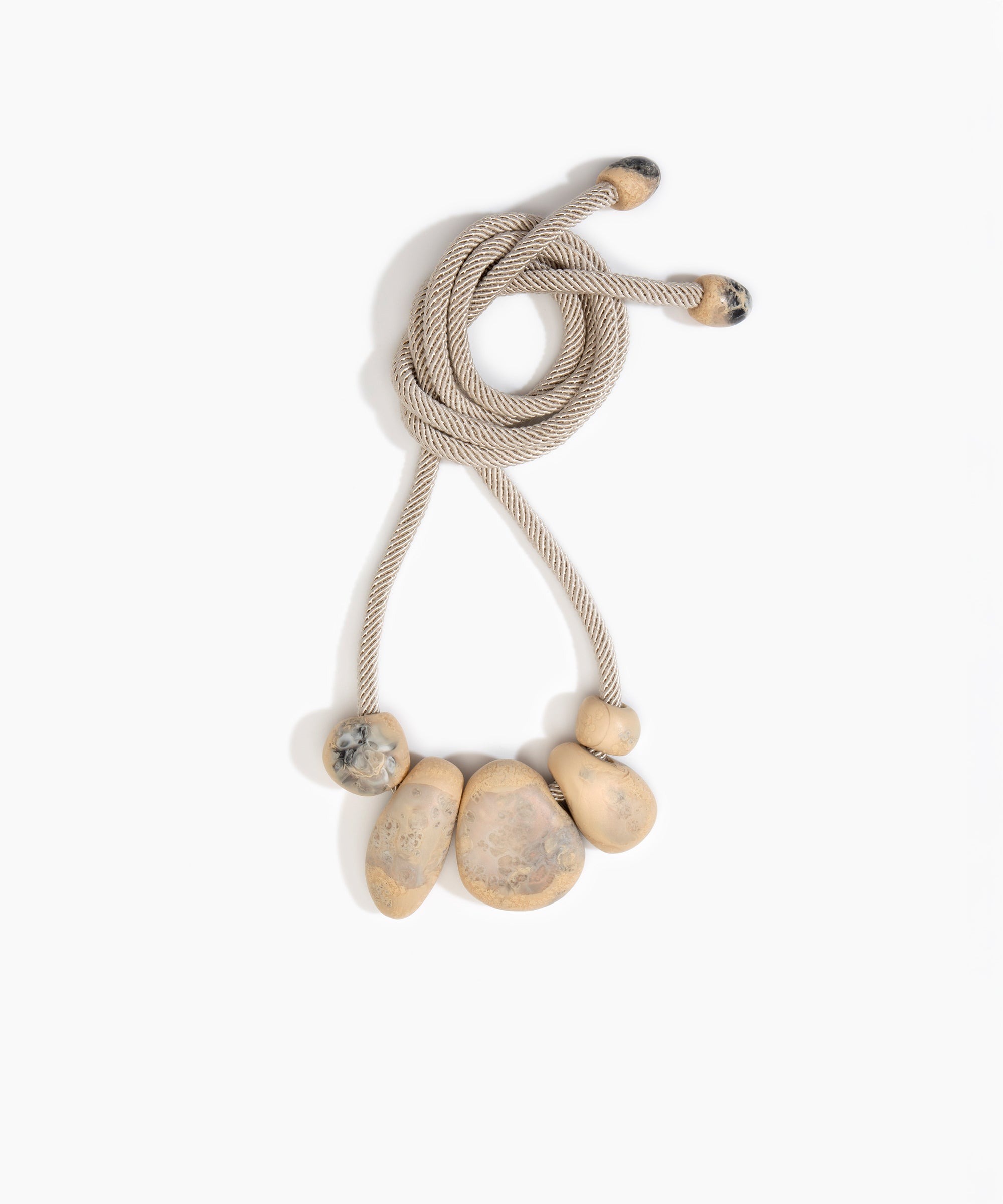 Dinosaur Designs Boulder Rock Necklace in Sandy Pearl Colour resin