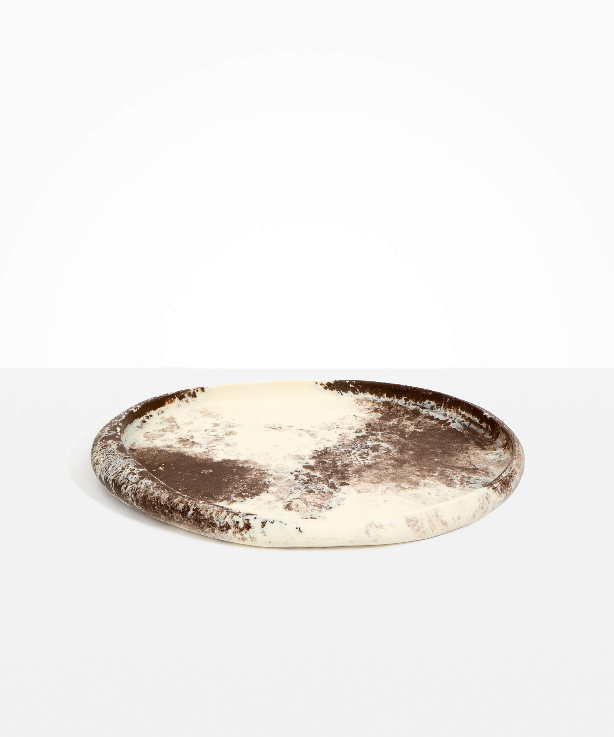Dinosaur Designs Rock Tray in Cappuccino Colour resin.