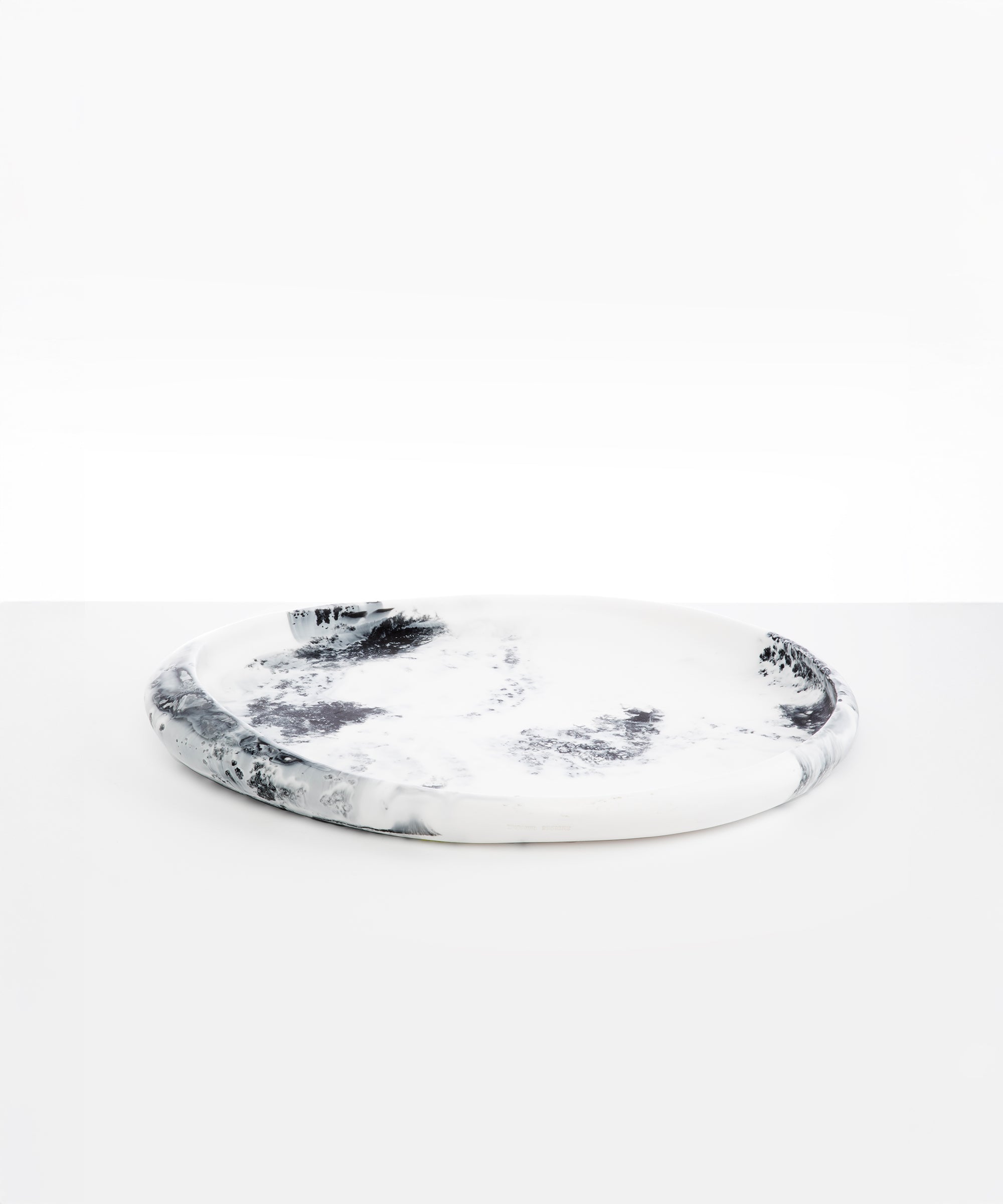 Dinosaur Designs Rock Tray in White Marble Colour resin